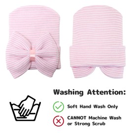 Olreco Baby Hats 0-6 Months Newborn Hospital Hat Baby Girl Hats Baby Beanie Newborn Hats for Girls Newborn Beanies for Girls Pink