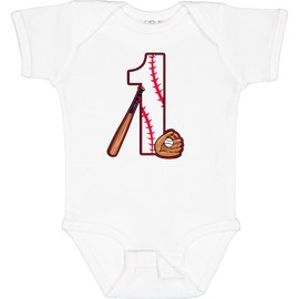 inktastic Baseball First Birthday- 1 Year Old Baby Bodysuit 12 Months 0020 White 2caf0