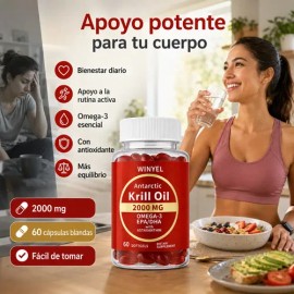 Aceite Krill Premium Omega 3 En Cápsulas Blandas Uso Diario
