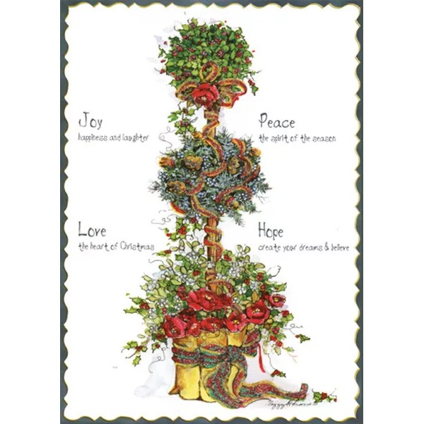 LPG Greetings Flowers and Holly Topiary Tree Peggy Abrams Pop