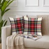 Plaid Cushion Covers 40x40cm, Scottish Tartan Red and White Wool