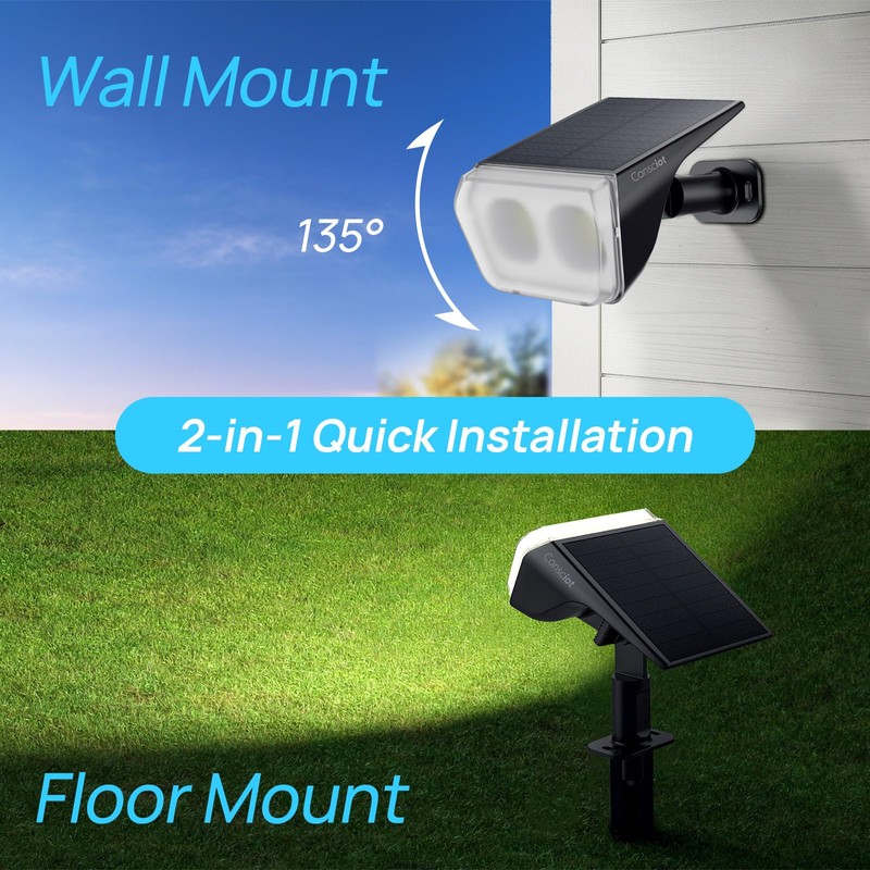 Consciot Solar Spot Lights Outdoor Waterproof, 24 LED Dusk-to-Dawn Solar