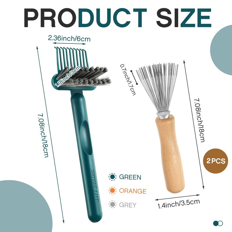 Suclain 5 Pcs Hairbrush Cleaner Tool Comb Set Mini Hairbrush