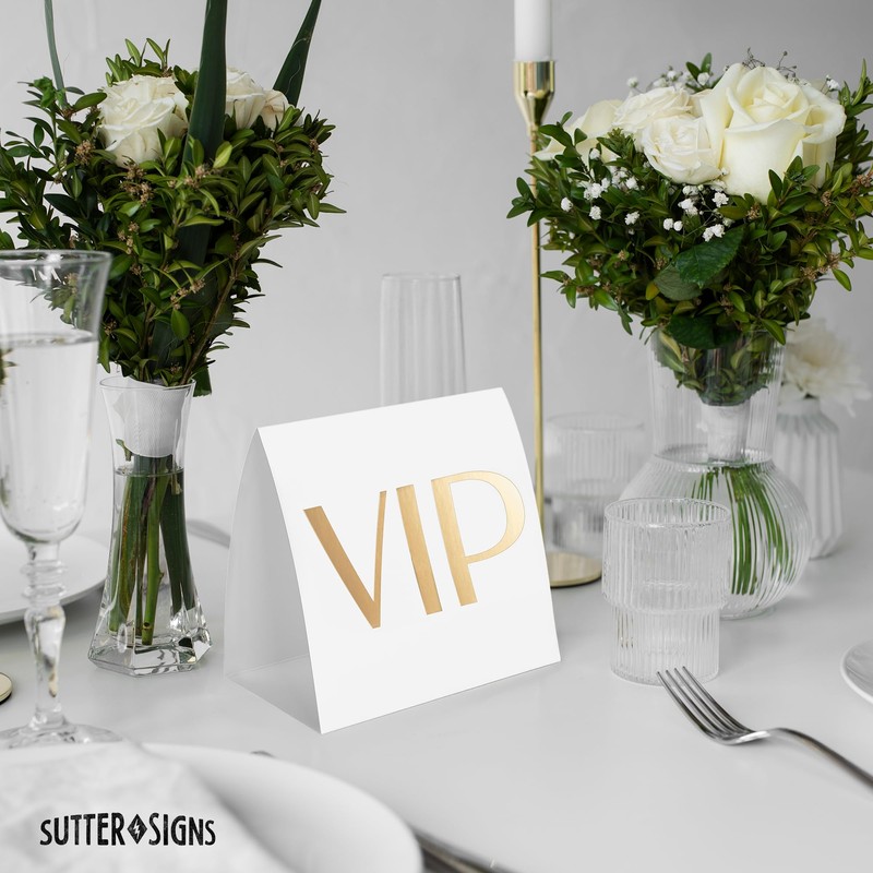 VIP Table Sign 10 Pack | Reserved Table Tent Night