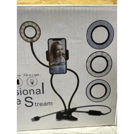 Unbranded New Professional Live Stream LED Light Phone Holder 2 IN 1 Selfie Ring Light WC