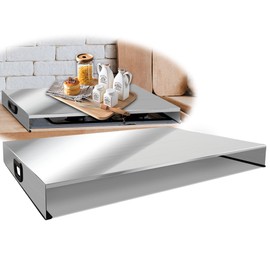 Stainless Steel Gas Stove Top Cover, Noodle Board Cooktop Cover, Kitchen Organizer for Gas and Electric Stove Range Expanding Kitchen Space, Large Size 30"x 22"x3", Sliver