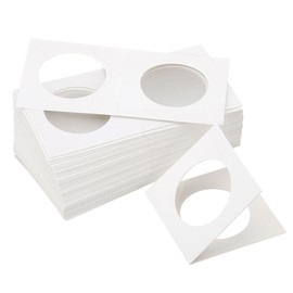 PATIKIL 2x2" Cardboard Coins Holders, 150 Pcs Coin Flips Cardboard Coin Holder Flips for 33 mm The Coin Collection Supplies Holder Storage, White
