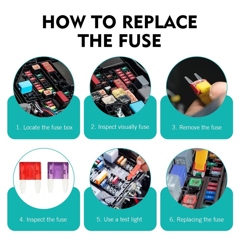 120PCS Fuses Automotive Kit, Mini Fuses Assortment Kit, Blade Fuse,