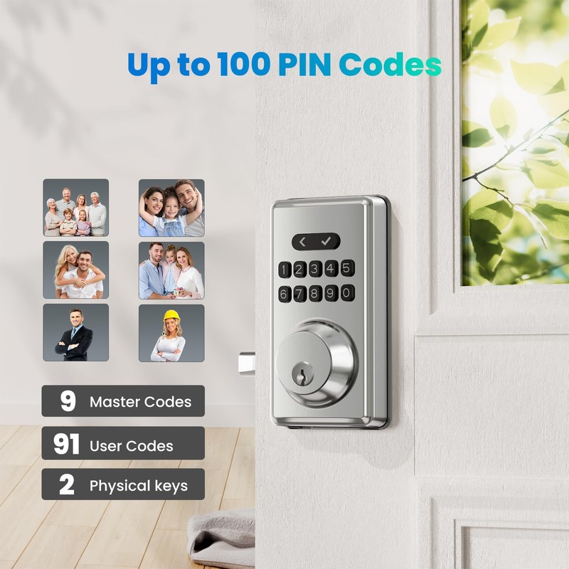 MOUSETRO Keyless Entry Door Lock Deadbolt with Keypad, Digital Smart