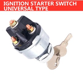 Ignition Switch with Key, 4 Position Universal Key Ignition Switch 12v for Car, Truck, Tractor, Trailer, Forklift, and More, Acc/Off/IGN/Start