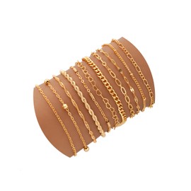 11PCS Dainty Gold Bracelets for Women,Chain Bracelets Set for Women Trendy,Fashion Gold Bracelets Hand Link,Adjustable Layered Bracelet Set Hypoallergen Women Jewelry (11PCS)