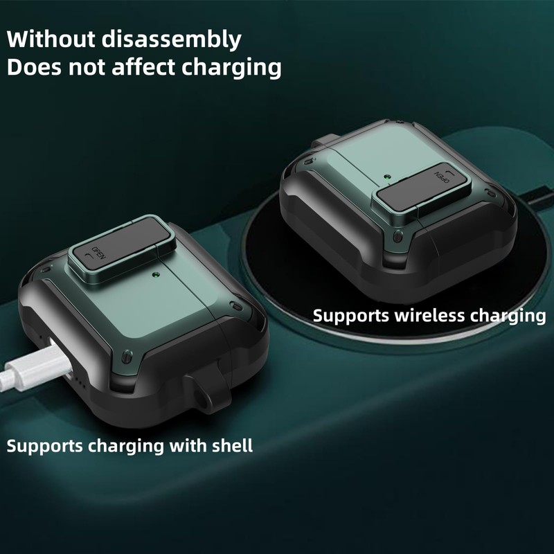 [3 in 1] TSVSXS Lock Case Compatible with AirPods 4