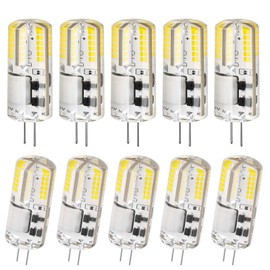 DiCUNO G4 3W Bi-pin LED Bulb, 30W T3 Halogen Bulb Equivalent, AC/DC 12V, Daylight White 6000K, 250lm, Non-dimmable, G4 LED 12V for Landscape Lighting, Under Cabinet Light, 10-Pack