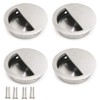 Bestgle 4 Packs Recessed Sliding Door Pull Handles, 60mm Stainless