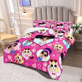 FEOFKJD Black Girl Comforter Set, Queen Girls Bedding Set for Kids Bedroom Decor, 1 Comforter + 2 Pillowcases