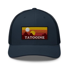 RIVEMUG Tatooine National Park Embroidered Curved Bill Trucker Hat Mid Crown Ajustable Cap Navy