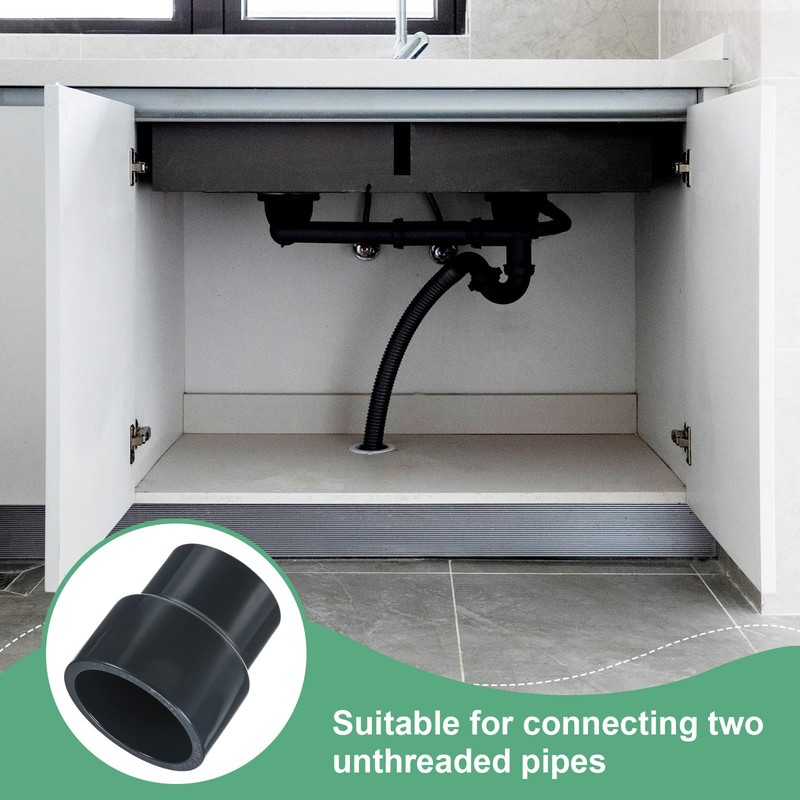 M METERXITY 2-Pack UPVC Reducer Pipe Fitting, 2-1/2"x2 Reducing Coupling