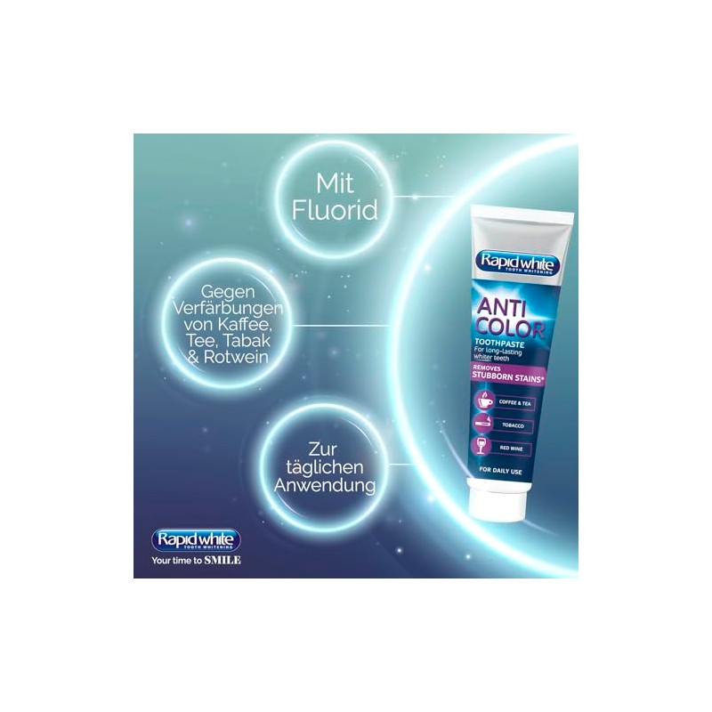 Rapid White Anti Colour Toothpaste for Whiter Teeth Without Hydrogen