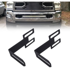 Front Bumper Hidden LED Light Bar Brackets Fit 22/32/42 Inch Straight LED Light Bar Hidden Grille Light Bar Mounting Brackets Compatible with 2003-2020 Dodge Ram 2500 3500