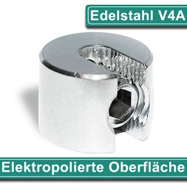 Stop Clamp Made of Stainless Steel V4A - Rope Clamp Wire Rope Clamp Wire Rope Clamp (4 mm, Pack of 8)