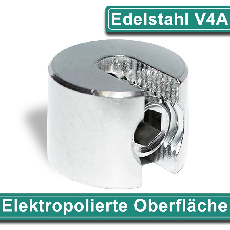 Stop Clamp Made of Stainless Steel V4A - Rope Clamp