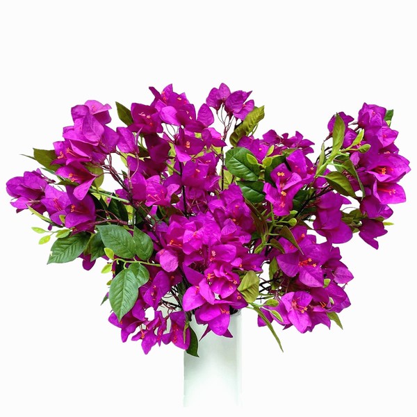 biparoz Pack of 8 Artificial Flowers Stems Silk Bougainvillea Branches