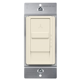 TOPGREENER Kalide Fan Speed Control Switch, 3-Speed Fan Wall Switch, Single Pole, 120VAC, 60Hz, 2.5A, Neutral Wire Not Required, TGFS3-LA, Light Almond