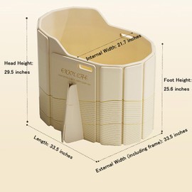 Foldable Bathtub for Adult Large Foldable Collapsible tub Portable Bathtub for Bathroom Folding SPA Tub for Shower Stall, Ideal for Small Spaces - Quick, Effortless Folding Bathtubs (Golden)
