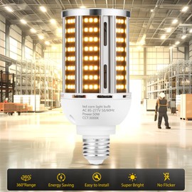 50W 6 pack LED Corn Light Bulb,3000K Warm White 6500LM(500W Equivalent ) Commercial GradeE26/E39 Medium Mogul Base LED Lamp,Large Area Lights For Outdoor Indoor Garage Warehouse Factory Bay Light
