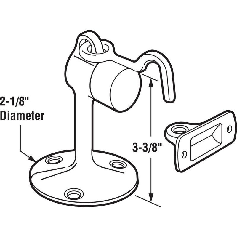 Prime-Line J 4602 4 In. Floor Stop, Solid Brass, Brushed