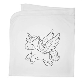 Azeeda 'Winged Unicorn' Cotton Baby Blanket/Shawl (BY00044474)