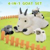 MorisMos Goat Teddy Soft Toy with Babies inside, Lifelike Goat