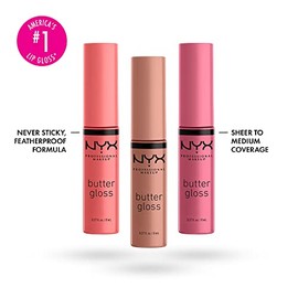 NYX PROFESSIONAL MAKEUP Butter Lip Gloss, 3 Colors, Angel Food Cake, Creme Brulee, Madeleine, 3 Pack
