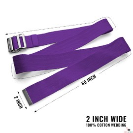 EMS XTRM Gait Belts - Essential Transfer Belts for Seniors and Physical Therapy, Durable and Comfortable, Nurses, Home Health Aides, Physical Therapists (Metal Buckle - Purple)