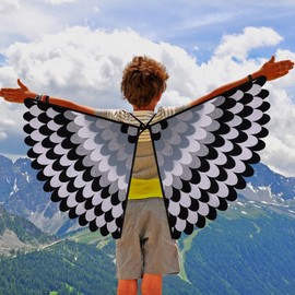Felt Falcon Capes Wings and Masks, Bird Costume for Kids Perform, Fairy Bird Fancy Dress Up Party Favors