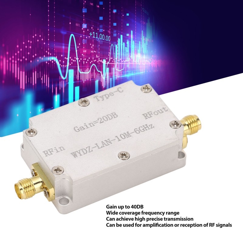 Low Noise Amplifier 40DB Gain 10M To 6GHz Precise Transmission