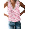 VIISHOW Women's V Neck Lace Trim Tank Tops Casual Loose