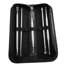 AKORD Stainless Steel Blackhead Acne Pimple Extractor Remover Removal Tool Kit Set of 5