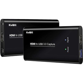 KuWFi USB 3.0 HDMI Video Audio Capture Card Device, Full HD 1080P for All HDMI Devices Such as Game Recording, Live Streaming Broadcasting with MIC Input
