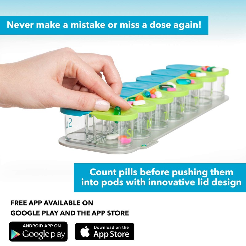 Sagely Smart XL Weekly Pill Sorter | Easy-to-Use Extra Large