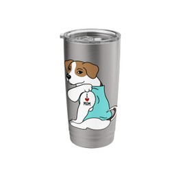 I Love Mom Tattoo Jack Russell Terrier Mother's Day Dog Stainless Steel Insulated Tumbler