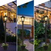 72" Solar Outdoor Light with Planter,Waterproof Solar Post Lamp Ligts,Solar