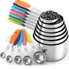 TILUCK Measuring Cups and Spoons Set, Stainless Steel, Kitchen Utensils
