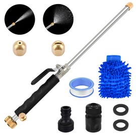 Jet Nozzle Hose Nozzle, New Jet Nozzle Power Washer for Garden Hose, 2-in-1 Jet Nozzle Power Washer for House, Hydro Jet High Pressure Washer Tools with Quick Connectors - 18 Inch(Black)
