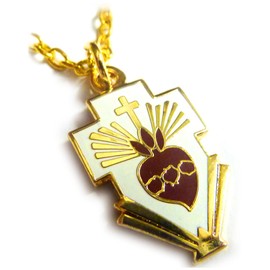 Sacred Heart of Jesus Christ in Cross Catholic Christian Pendant Necklace w/chain