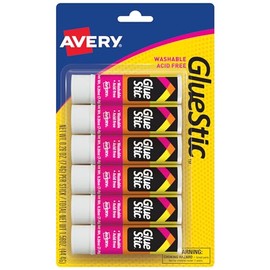 Avery 98095 Pegamento en Barra Glue Stick en Blister, 6 Piezas