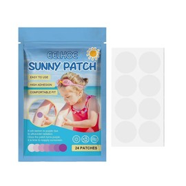 24Pcs UV Stickers for Sunscreen, Waterproof UV Detection Stickers, Sun Cream to Reapply, UV Detection Reminder Patch for Changes Color When Time To Reapply Sunscreen Facial