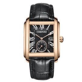 Men's Square Wrist Watch, Leather Strap, Waterproof: Roman, Analog, Antique, Simple, Stylish, Popular, Square, Men's Accessories, Father's Day, Valentine's Day, Christmas Gift