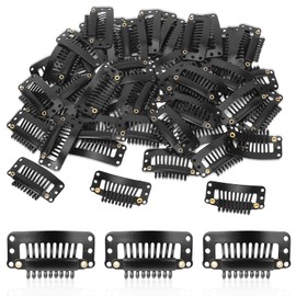Mozeat Lens 50pack Wig Clips Snap Rubber 9 Teeth Comfortable to Sew in Secure Combs Hair Clipsfor Wigs Clip on for Women Small Pins Extensions & Accessories