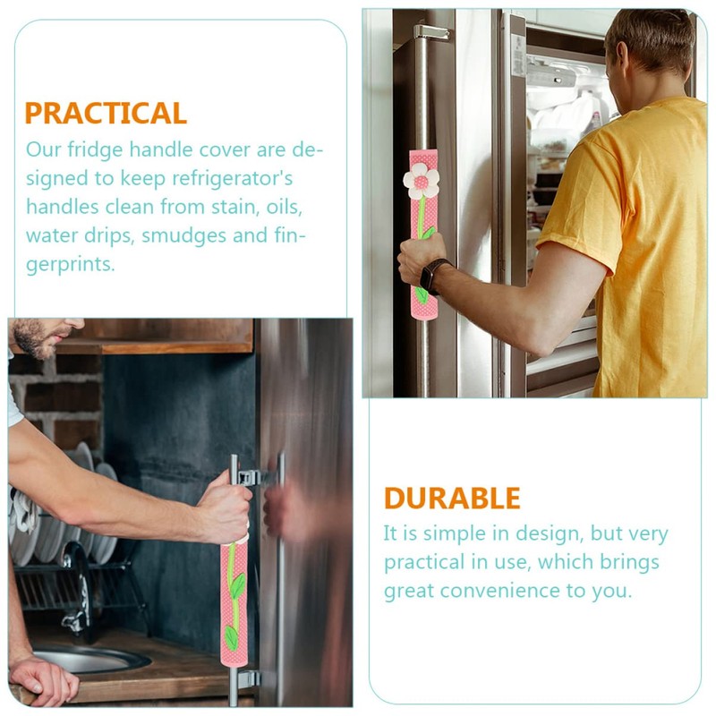 Mobestech Fridge Handle Cover Kitchen Glove for Refrigerator Door Flower